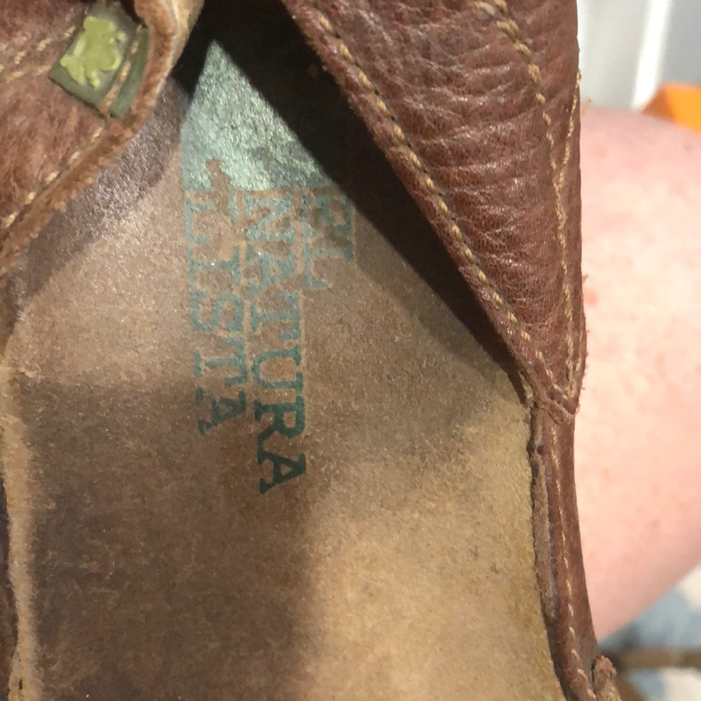 Women's Brown Leather Sandals - Picture 2 of 3